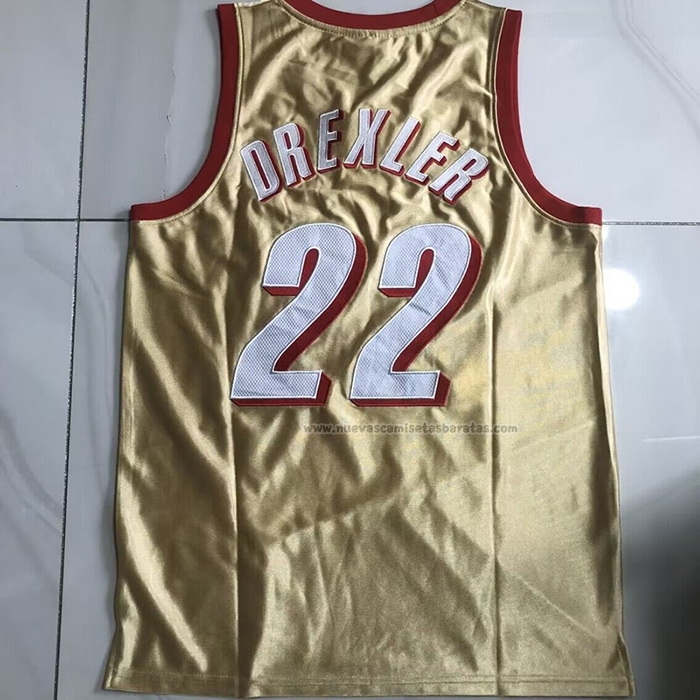 Camiseta Portland Trail Blazers Clyde Drexler NO 22 Mitchell & Ness 1991-92 Oro
